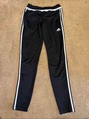 adidas Black Track Pants with White Side Stripes